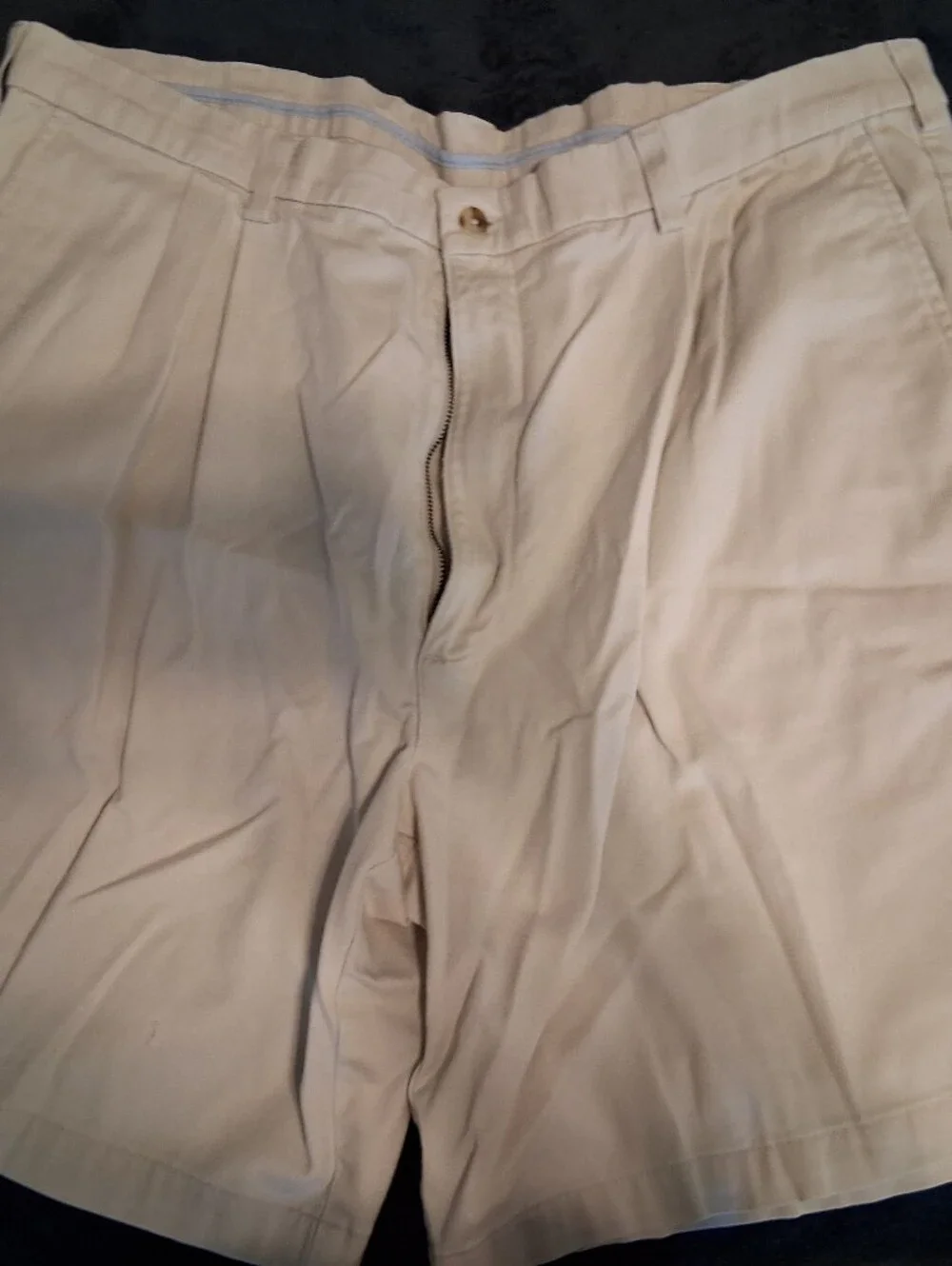 Roundtree & Yorke Light Beige Pleated Front Men's Shorts